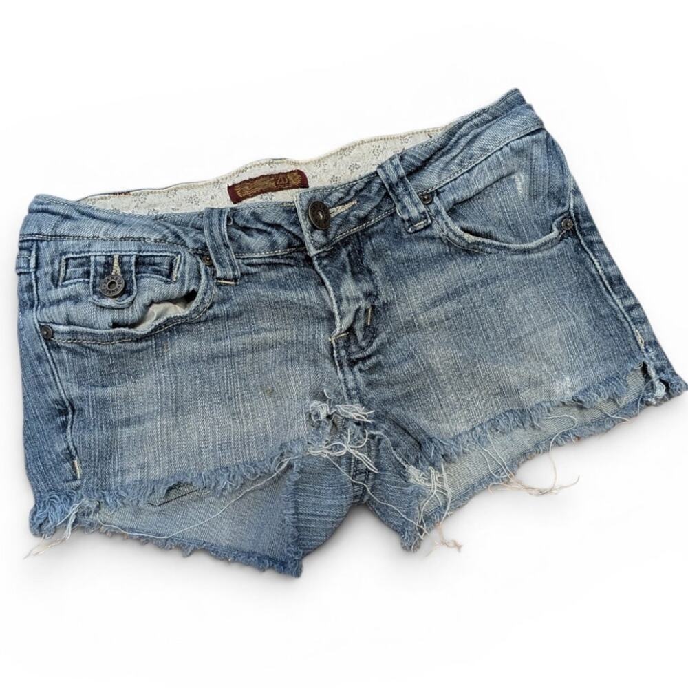 ZD 2000s Y2K Grunge Blue Denim Booty Shorts